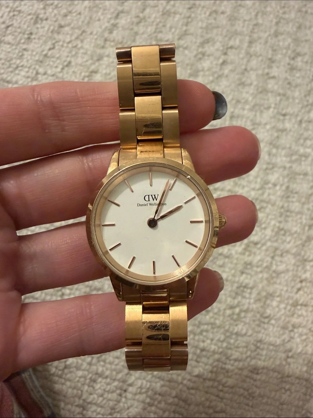 Daniel Wellington Rose Gold Bracelet Watch with White Dial